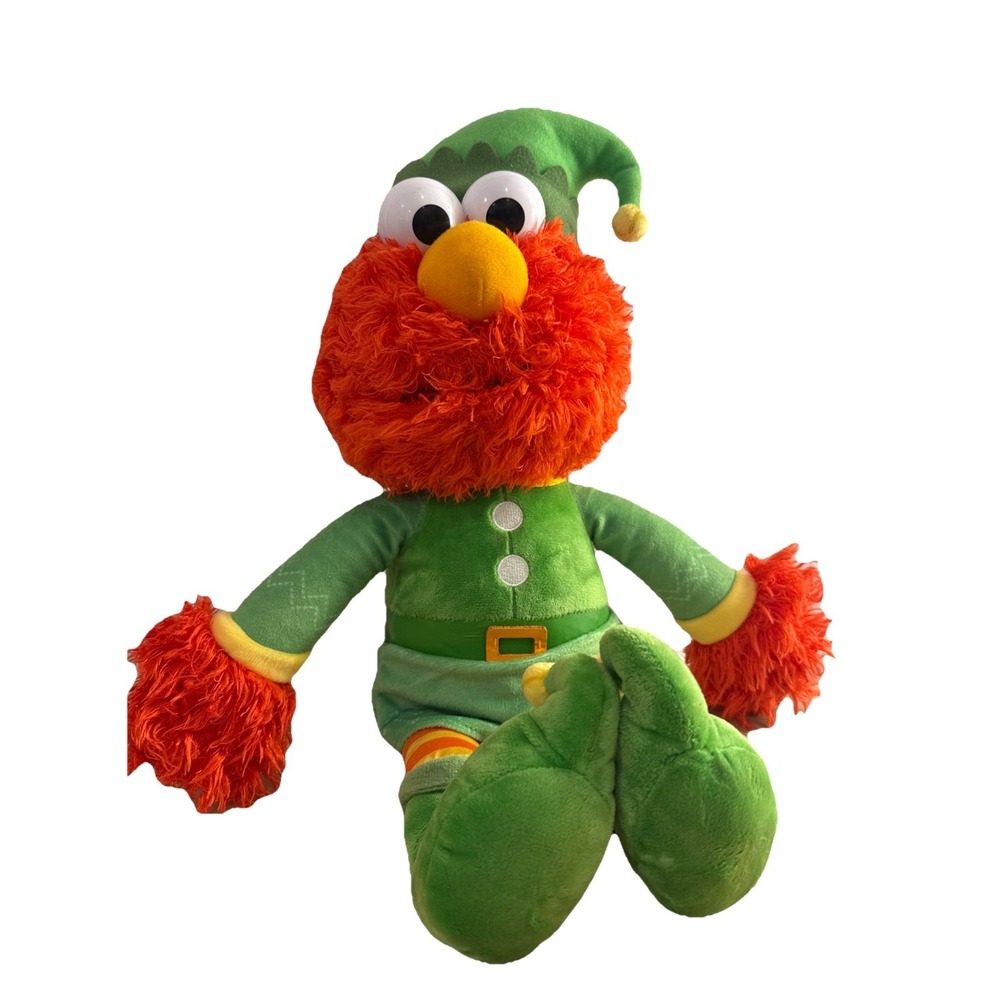 20" Elmo Elf Plush Sesame Street‎ Xmas Stuffed Animal Green Yellow Orange CUTE!